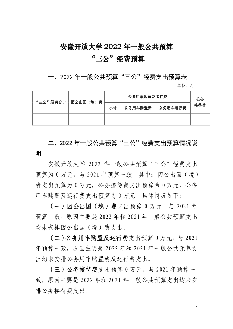 安徽开放大学2022年“三公”经费预算_1.png